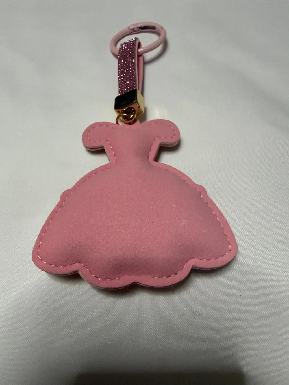 Pink Crystal Dress Keychain Bag Charm